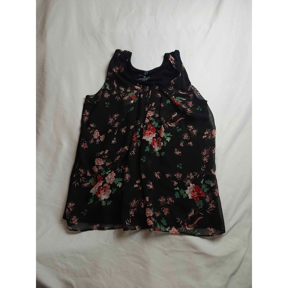 New York & Company Tank Top Womens M Dark Floral Whimsigoth Romantic Cottagecore